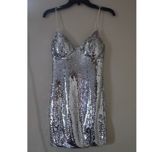 Princess Polly: Silver Sequin “The Mina Dress”
